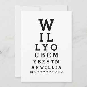 Wirst du mein Trauzeuge Foto-Optiker-Diagramm Einladung
