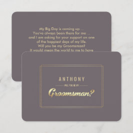 Wirst du mein Trauzeuge sein? Dark Mocha Gold Wedd Einladung