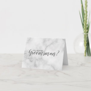 Wirst du mein Trauzeuge sein? Elegant Marble Scrip Einladung