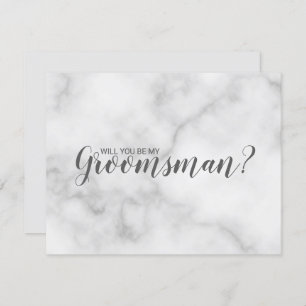 Wirst du mein Trauzeuge sein? Elegant Marble Scrip Einladung