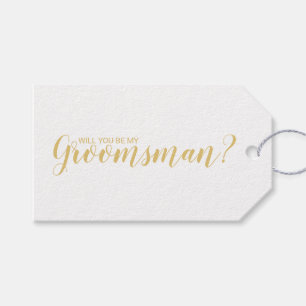 Wirst du mein Trauzeuge sein? Modern Script Gold Geschenkanhänger