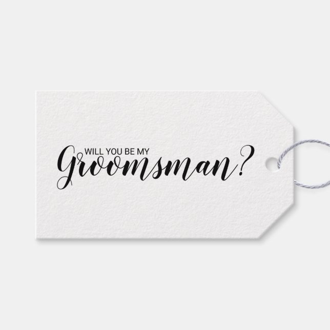 Wirst du mein Trauzeuge sein? Moderne Geschenktast Geschenkanhänger (Vorderseite (Horizontal))