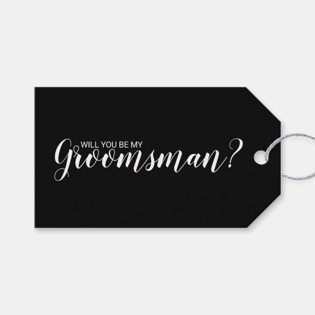 Wirst du mein Trauzeuge sein? Moderne Geschenktast Geschenkanhänger (Vorderseite (Horizontal))