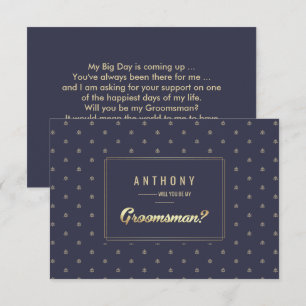 Wirst du mein Trauzeuge sein? Navy Blue Gold Einladung