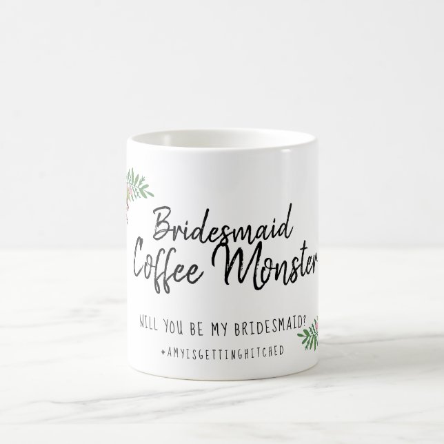 Wirst du mein überhängtes Brautparty Gift Floral s Kaffeetasse (Mittel)