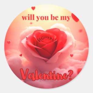 Wirst du mein Valentin sein? Runder Aufkleber
