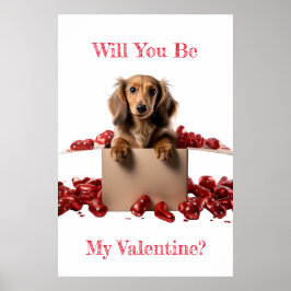Wirst du mein Valentinisches Herz für lange Dackel Poster