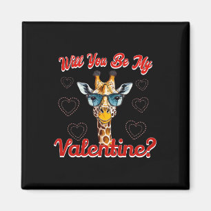 Wirst du mein Valentinstag lustiger Giraffe Valent Magnet