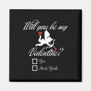 Wirst du mein Valentinstag lustiger Herz Cupid V-T Magnet