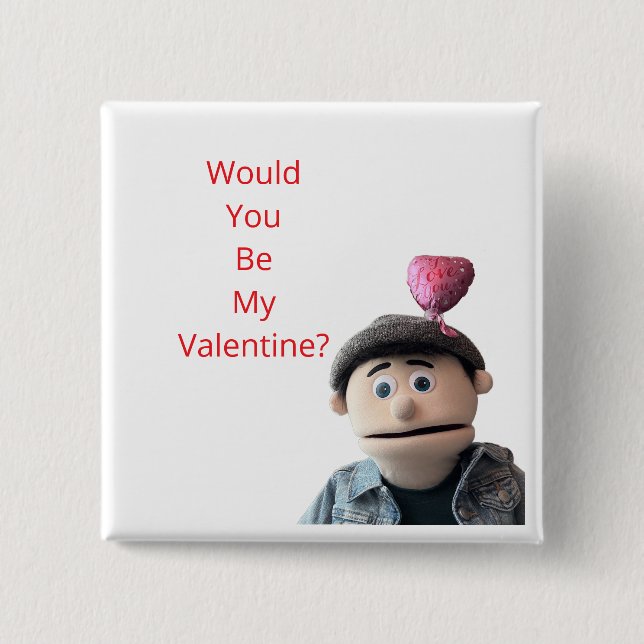 Wirst du mein Valentinstag sein? Button (Vorderseite)