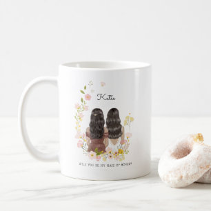 Wirst du meine Brautjungfer/Ehrenjungfer Antrag C Kaffeetasse