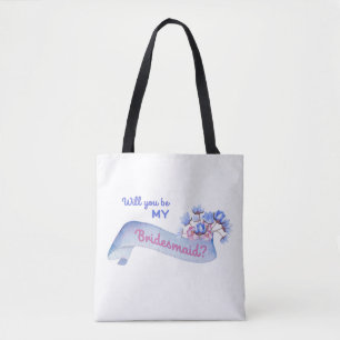 Wirst du meine Brautjungfer mit Blumen-Totentasche Tasche