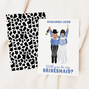 Wirst du meine Brautjungfer sein? Mädchen in Denim Einladung