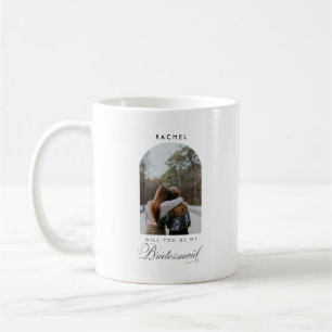 Wirst du meine Brautjungfer sein Minimalist Photo  Kaffeetasse