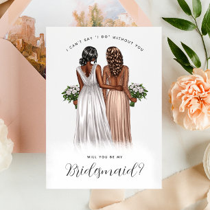 Wirst du meine Bridesmaid sein? Mädchen in Gowns V Einladung