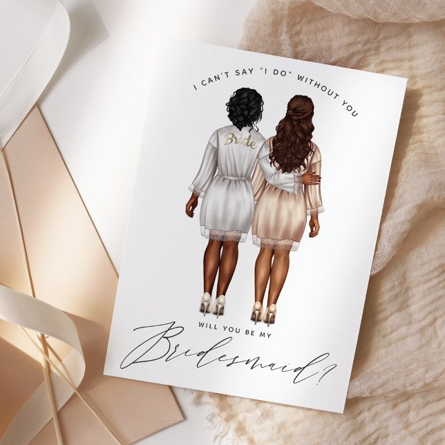 Wirst du meine Bridesmaid sein? Mädchen in Robes V Einladung (Von Creator hochgeladen)