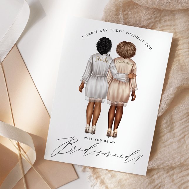 Wirst du meine Bridesmaid sein? Mädchen in Robes V Einladung (Von Creator hochgeladen)