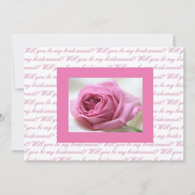 Wirst du meine Bridesmaid sein, rosa weiß? Einladung (Vorderseite)