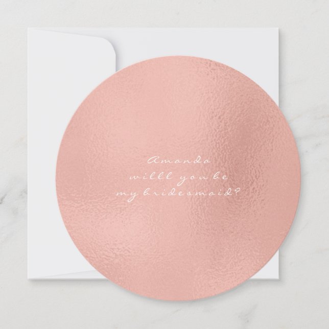 Wirst du meine Bridesmaid sein, Whiye Pink Rose Go Einladung (Vorderseite)