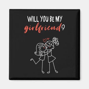 Wirst du meine Freundin sein, die ich dir Valentin Magnet