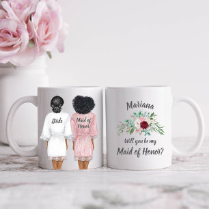 Wirst du meine Maid of Honor sein? Mädchen in Robe Kaffeetasse