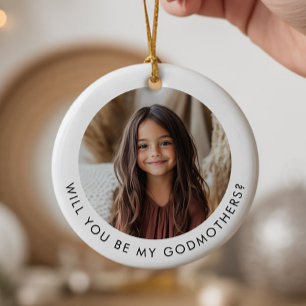Wirst du meine Patentante-Foto-Vorschlag Keramik Ornament