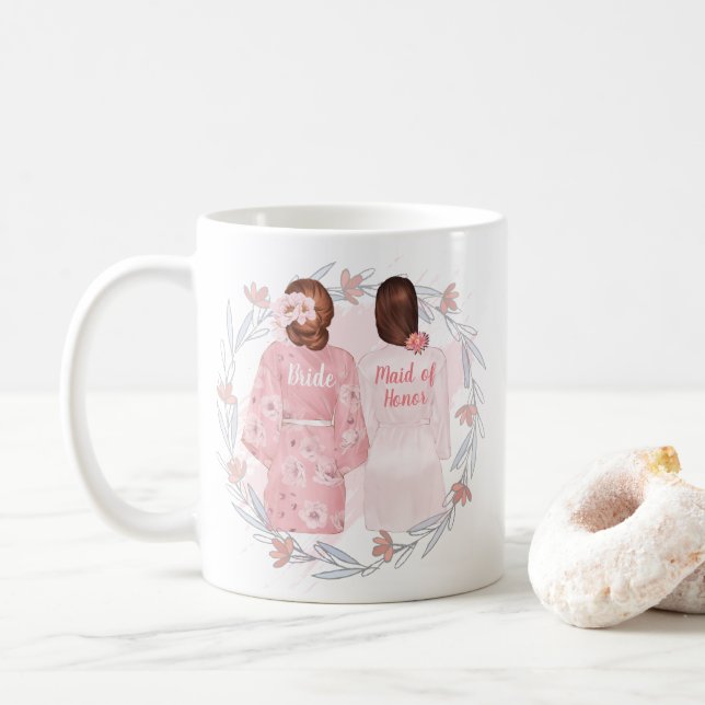 Wirst du meine Trauzeugin Brautjungfrau sein? Kaffeetasse (Mit Donut)