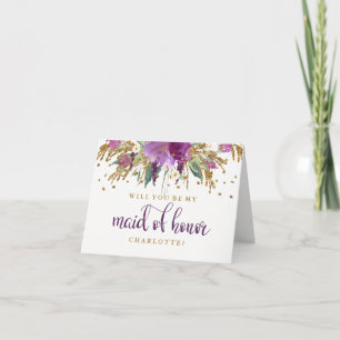 Wirst du meine Trauzeugin funkelnder Amethyst Einladung