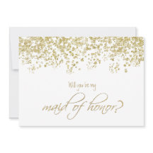 Wirst du meine Trauzeugin sein? Gold Confetti