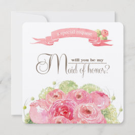 Wirst du meine Trauzeugin sein? Romantische Rose Einladung