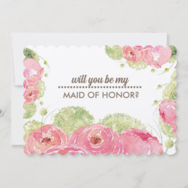 Wirst du meine Trauzeugin sein? Romantische Rose Einladung