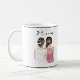 Wirst du meine Trauzeugin Wasserfarbe Kaffeetasse