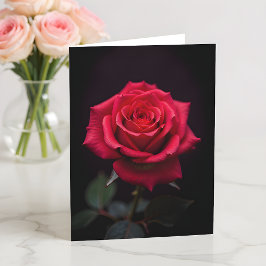 Wirst du meine Valentinsliebe sein, rote Rose? Karte