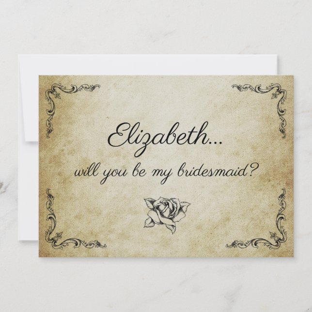 Wirst du meine Vintage Karte sein? (Vorderseite)