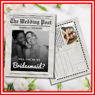 Wirst du meine Vintage Zeitung sein? Postkarte