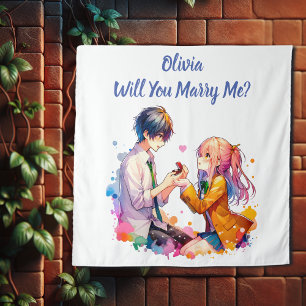 Wirst du mich heiraten   Anime-Heiratsantrag  Wandteppich