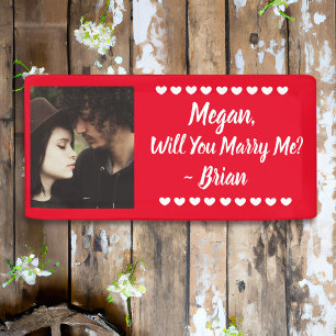 Wirst du mich heiraten Benutzerdefinierter Name un Banner