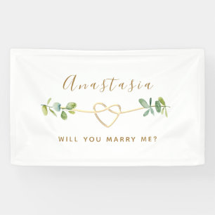 Wirst du mich heiraten Eukalyptus Heiratsantrag Banner
