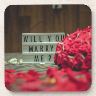 Wirst du mich heiraten? Heiratsantrag Getränkeuntersetzer
