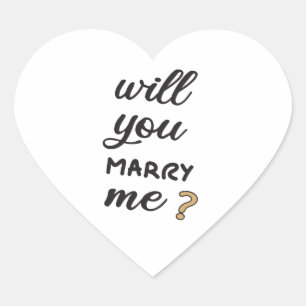 Wirst du mich heiraten? Herz-Aufkleber