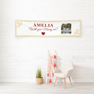 Wirst du mich heiraten Herz Romantischer Heiratsan Banner