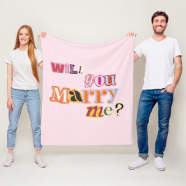 'Wirst du mich heiraten?' Romantischer Heiratsantr Fleecedecke