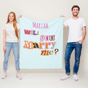 'Wirst du mich heiraten?' Romantischer Heiratsantr Fleecedecke