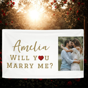 Wirst du mich heiraten Romantischer Heiratsantrag  Banner