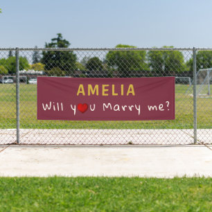 Wirst du mich heiraten, roter Herz Romantischer An Banner