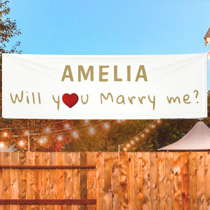 Wirst du mich heiraten, roter Herz Romantischer He Banner