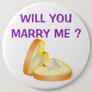 "WIRST DU MICH HEIRATEN ?" VERLOBUNGSRING BUTTON