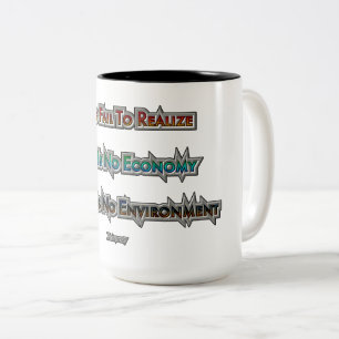Wirtschaft gegen Umwelt Zweifarbige Tasse