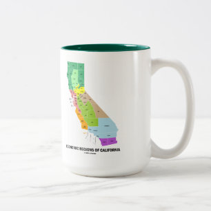 Wirtschaftliche Regionen von Kalifornien (Karte) Zweifarbige Tasse