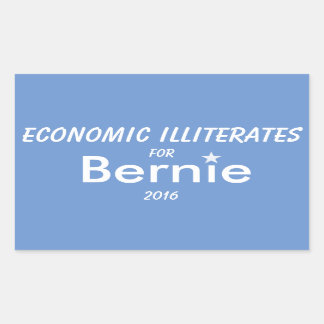 Wirtschaftsanalphabeten für Bernie Rectangle Rechteckiger Aufkleber